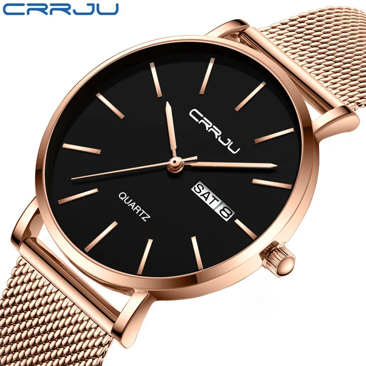 

CRRJU 2188 Men's And Women's Watch Simple Fashion Men's Watch Ultra-thin Quartz Watches Personality Couples Wristwatches