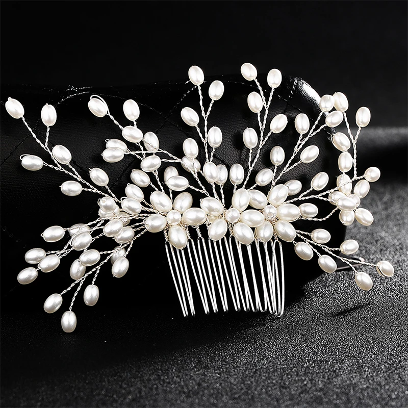 3 шт./упак. розовый золотой цвет жемчужный свадебный гребень для волос зажим