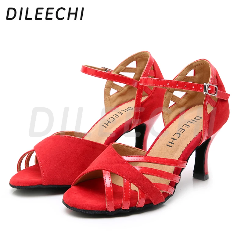 Женские бархатные туфли для латиноамериканских танцев DILEECHI яркие элегантные из