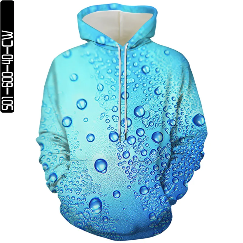 

Water drop pattern casual daily street jacket pullover hooded 2021 Mr.Z Harajuku new hoodie unique personality style