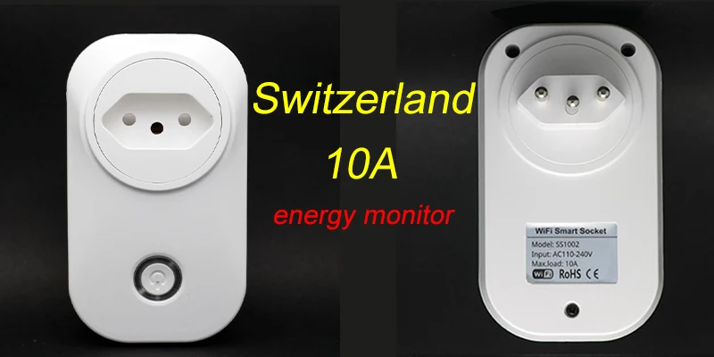 Switzerland Plug Смарт-розетка Tuya Wi-Fi умная розетка ЕС Великобритания Swit AU BR FR JP Israel Ita ZA Plug 10A пульт дистанционного управления Alexa Google домашний энергетический монитор - Цвет: Switzerland Plug