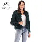 Шуба ANSELF из искусственного меха для женщин, зимнее пушистое пальто с длинным рукавом, короткая куртка из искусственного меха, теплая шуба 2020 3XL, размера плюс
