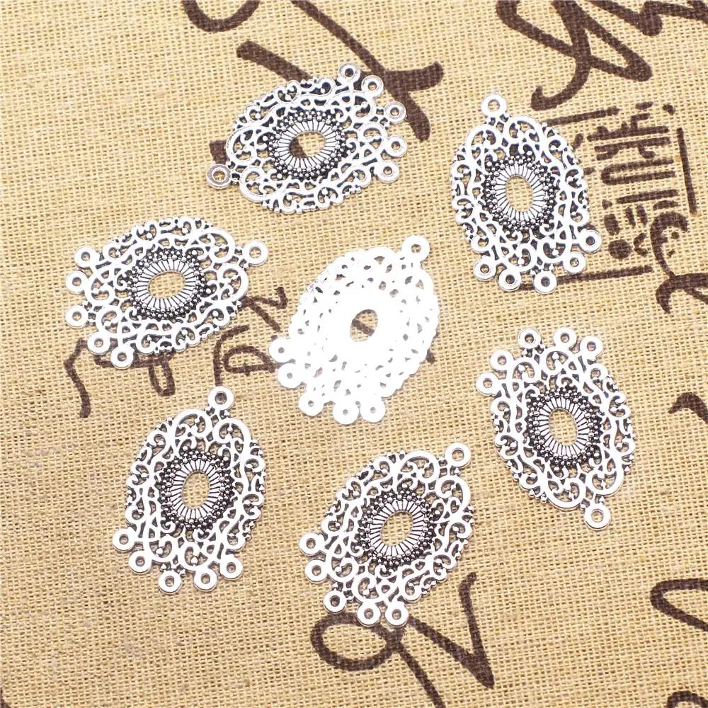 

Designer Charms DIY 5pcs 22x35mm Antique Silver Color Earring Connector