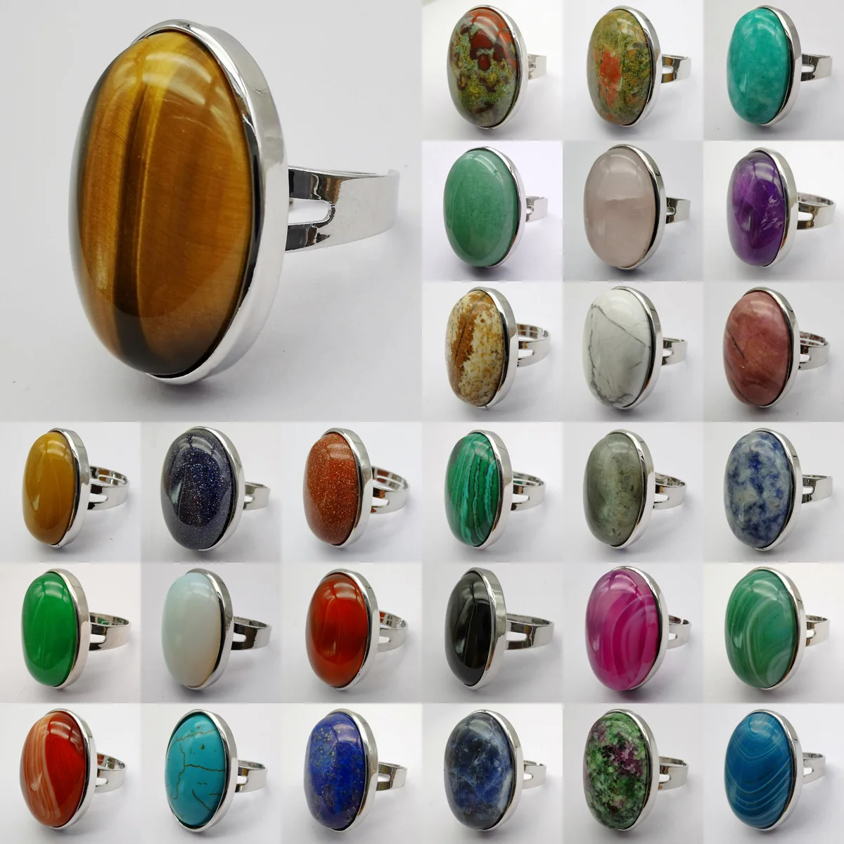 

Лабрадорит/Амазонит/авантюрин/Tigereye/Сердолик/кристалл/опал/Ляпис/мукаит каменные бусины овальный драгоценный камень кольцо ювелирные изде...