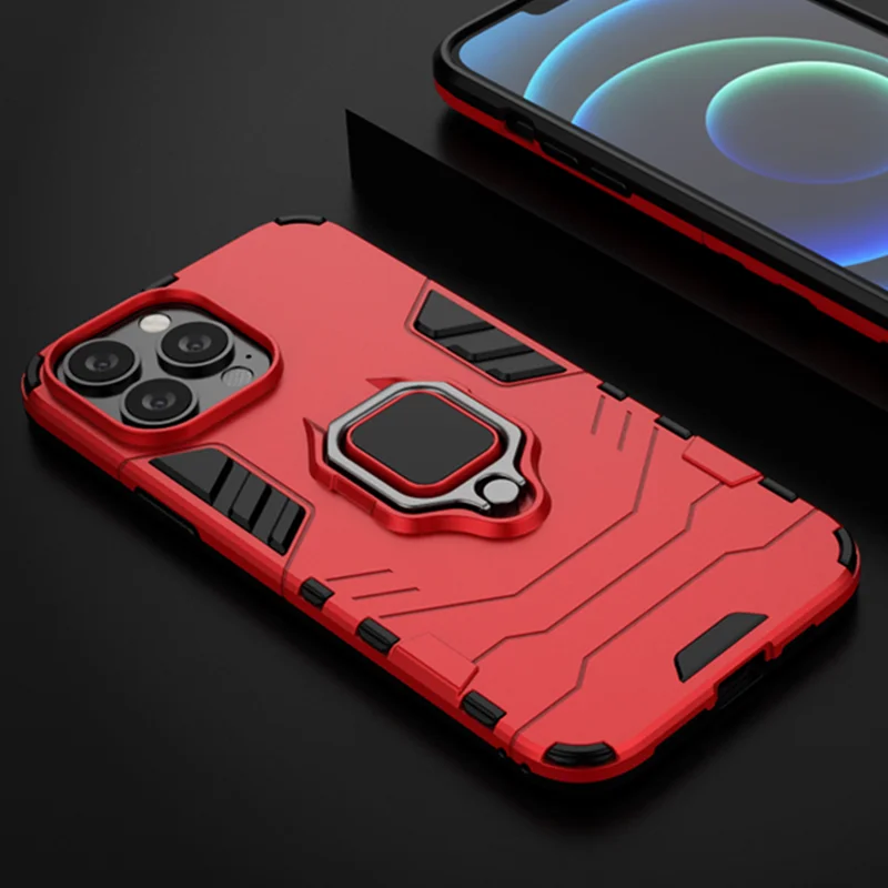 

For iPhone 13 12 11 Pro Max iPhone 13 mini x xr xs 6 6s 7 8 Plus se 2020 Luxury Armor Magentic Ring Car Holder Case Cover Coque