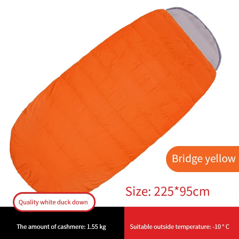 1.55KG Orange 1,55 кг/1,85 кг/2,15 кг сверхлегкий спальный мешок-конверт, зимний спальный мешок на утином пуху для отдыха на природе-10-20 градусов, удобно - Цвет: 1.55KG Orange