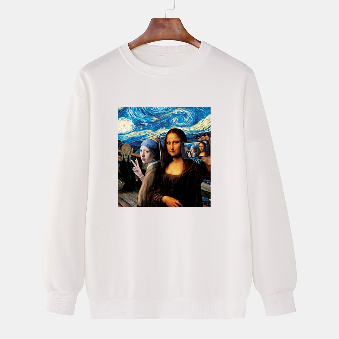 Осенне зимняя толстовка с капюшоном и принтом для селфи новинка мужская дорожная