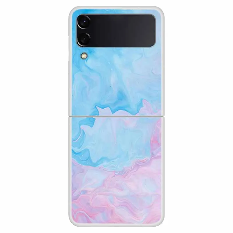 For Samsung Z Flip3 Case Fashion Fold Cover Hard PC Case For Samsung Galaxy Z Flip 3 Case Foldable Coque Shockproof Marble Funda