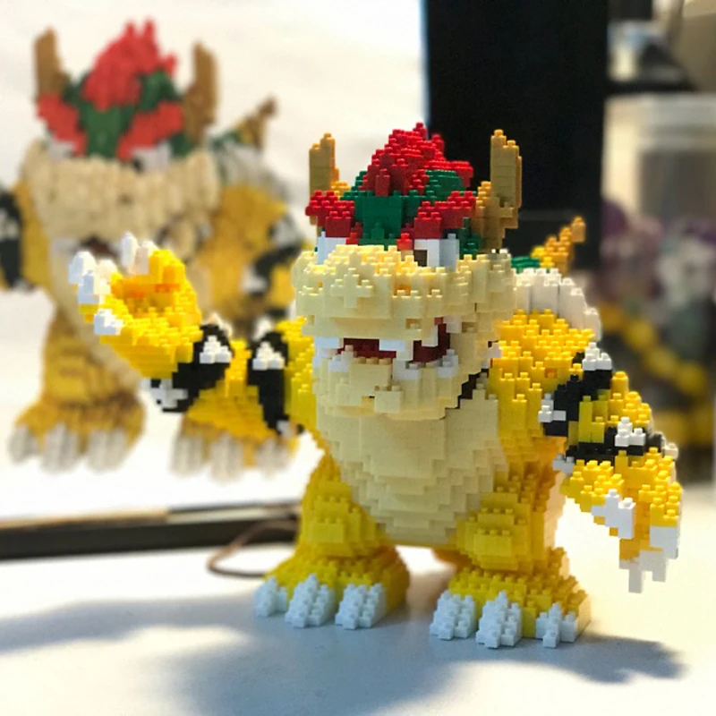 2200 шт. игра Супер Марио Боузер Черепаха Животное Монстр 3D модель DIY Алмазные Мини