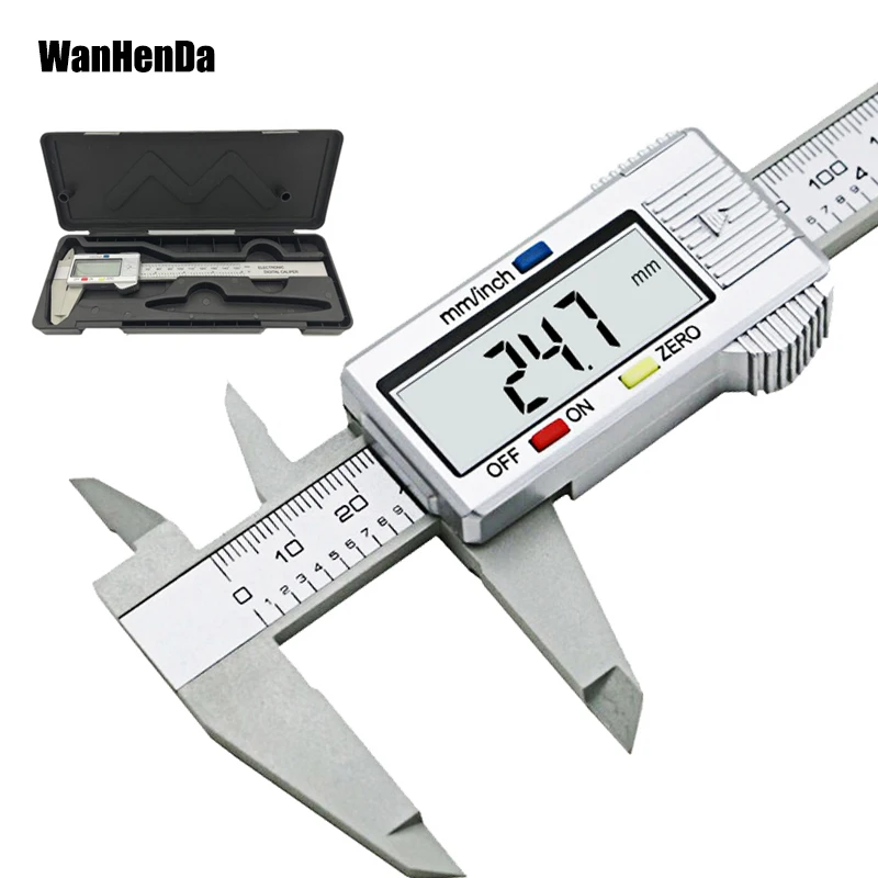 6 дюймов ЖК дисплей 150 мм Цифровой суппорт электронных углеродного волокна