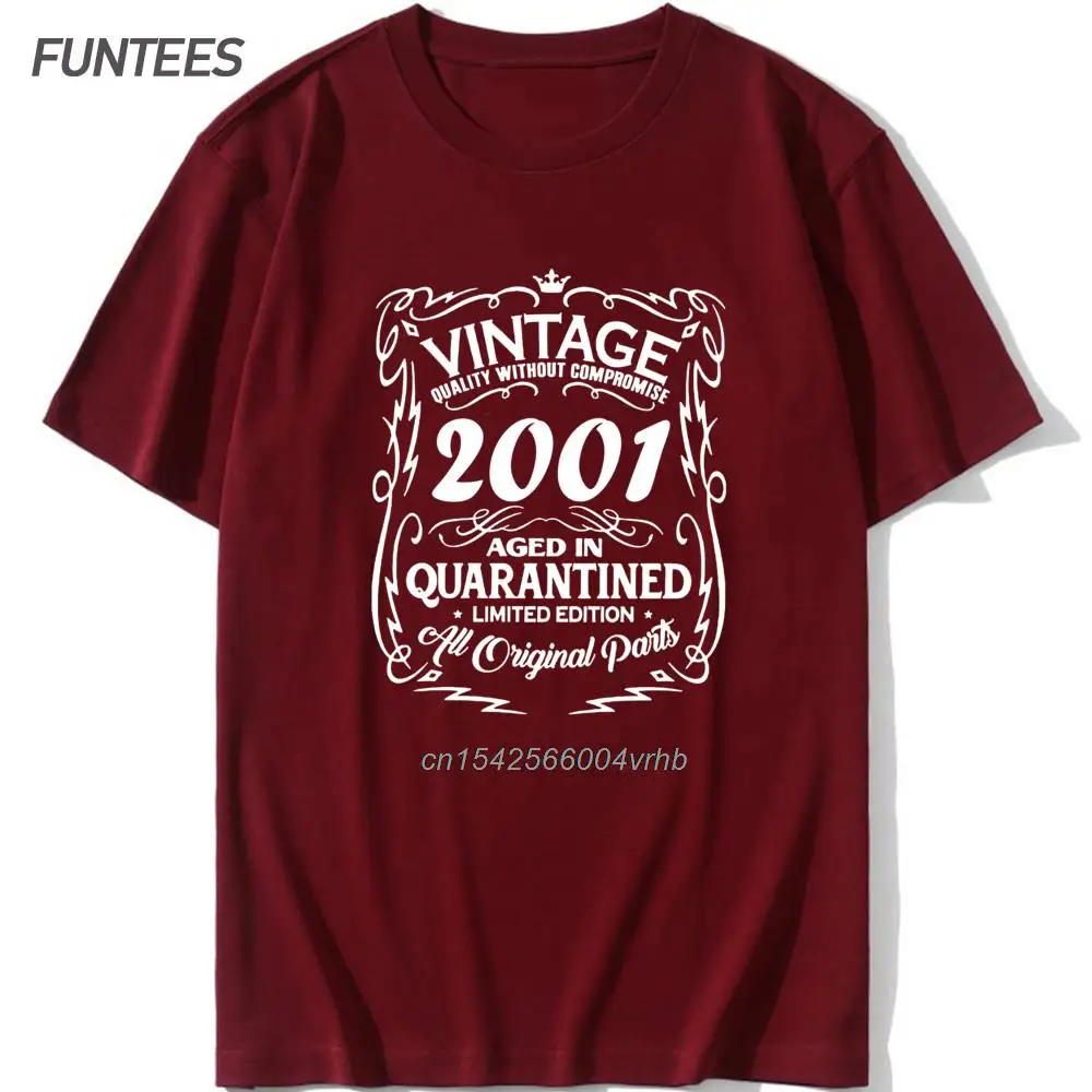

Made in 2001 Birthday T Shirt 100% Cotton Vintage Born In 2001 T-Shirts All Original Parts Gift Idea Tops Tee