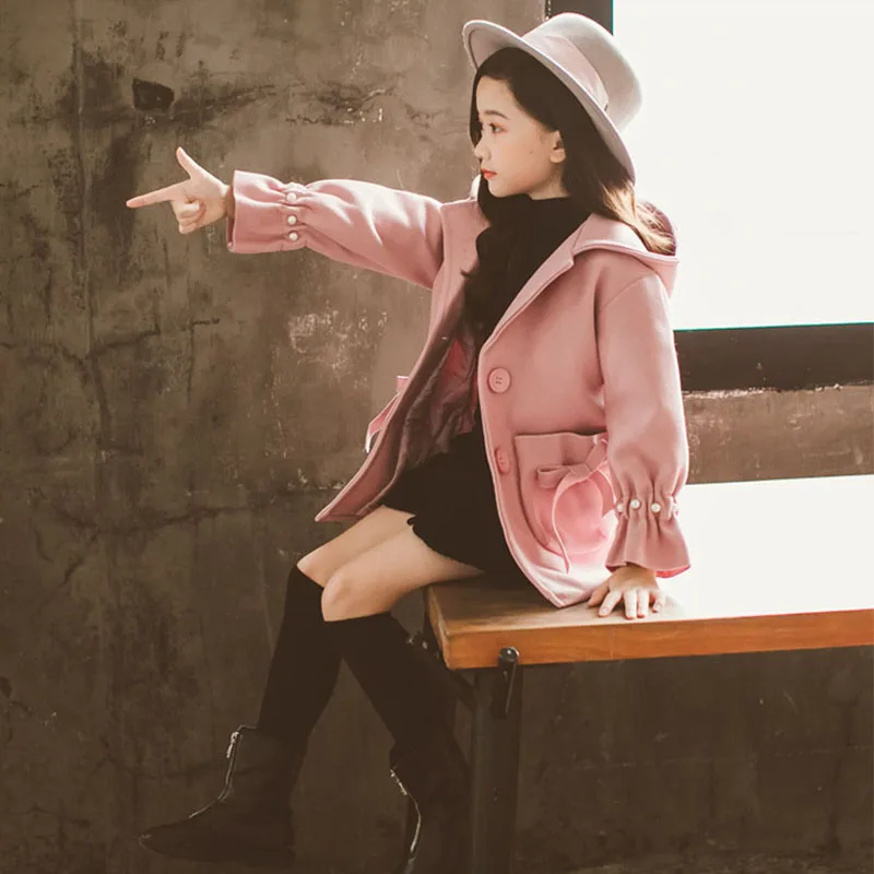 Осенне зимняя Элегантная куртка для девочек подростков модные теплые плотные