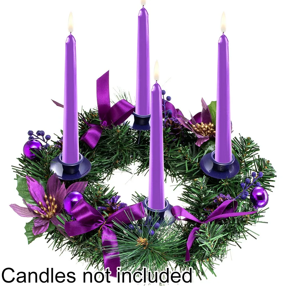 

1pc * Christmas Advent Wreath Day Plastic PVC Candle Holder Center Ornament XMAS Candle Decor DIY Party