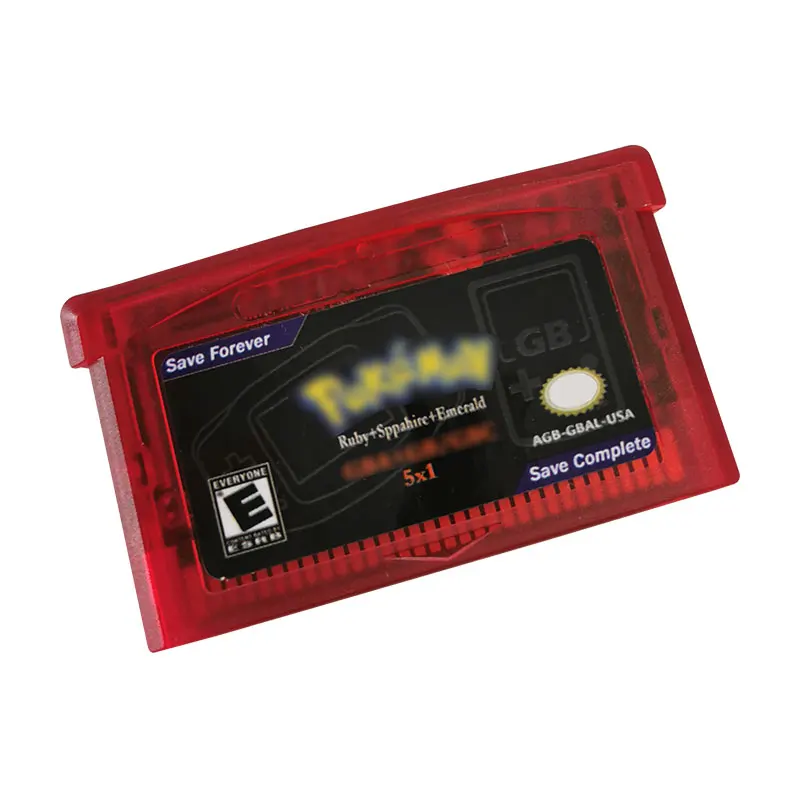 

32 Bit Video Game Compilation Cartridge Console Card for English Language Transparent red