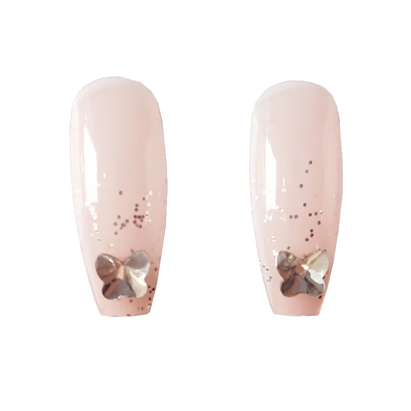 2021 24 шт золотые бабочки накладки для ногтей сладкий стиль Клей Тип съемный