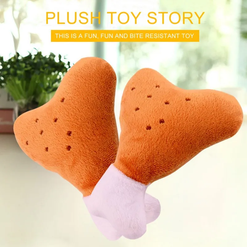 

Plush Molar Dog Cat Squeaky Pet Plush Gnaws And Sounds Simulation Chicken Leg Plush Training Toy Dog Toys Sounding Plush