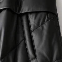 Winter Women Long Down Jacket Fox Fur Collar Hoody Overcoat Ladies Sheepskin Genuine Leather Jacket Windbreaker Outerwear Coat