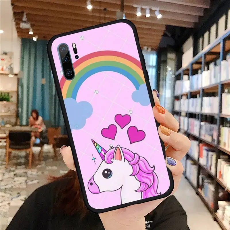 

Cartoon pink unicorn Phone Case For Huawei honor 10 i lite 8x P 20 30 40 lite pro smart 2019 nova 5t mate 20 pro coque