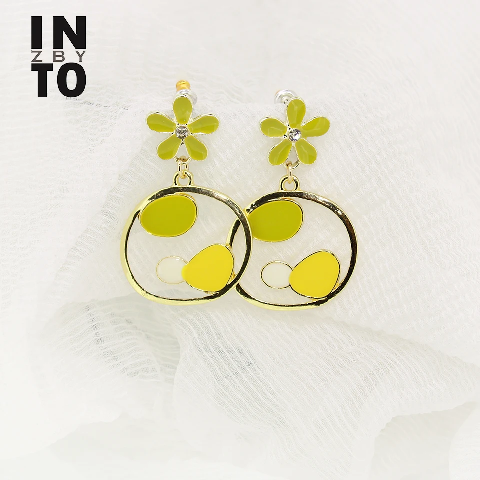 В хрустальные цветочные Висячие серьги модные ювелирные изделия золотого цвета