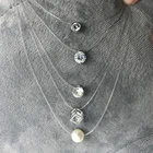 Женское прозрачное ожерелье на леске FSUNION, невидимая цепочка серебристого цвета, ожерелье-чокер для стразы, 2021