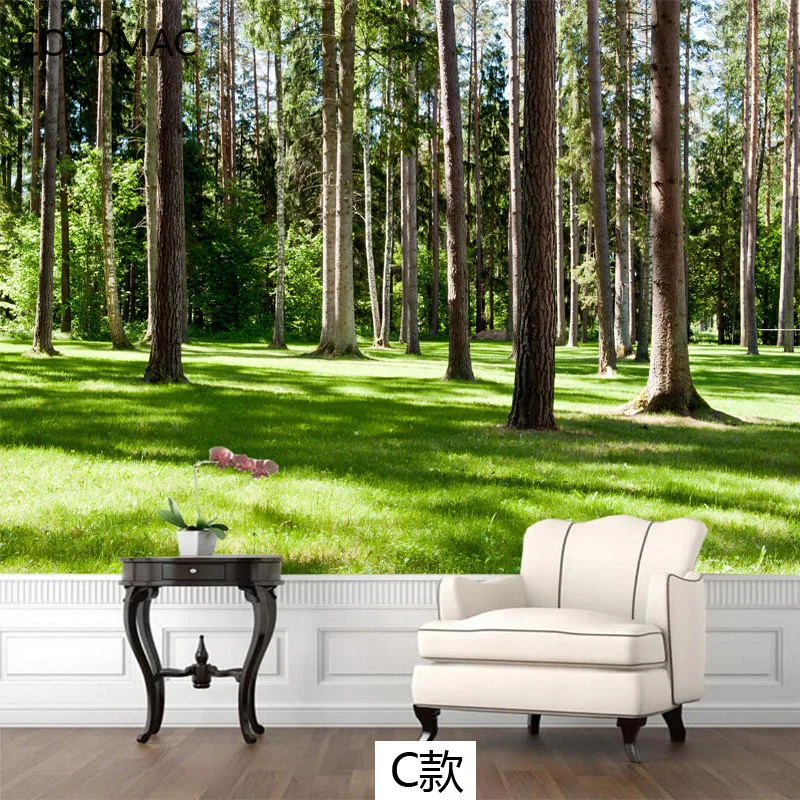 

Colomac Custom Simple Woods Green Forest Landscape Wallpaper Bedroom Background Wall Mural Home Decorations Dropshipping