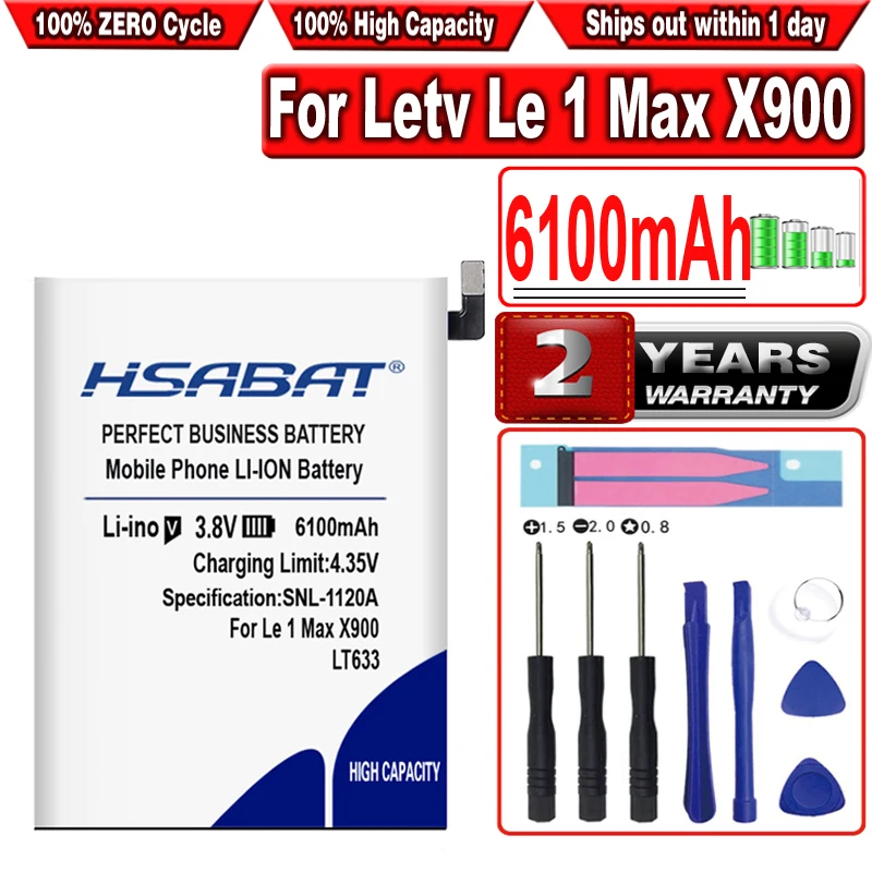 HSABAT LT633 6100 мАч высокой Ёмкость Батарея для Letv Le 1 Max X900 one Мобильный телефон батареи