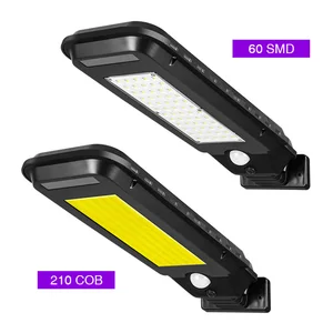 Водонепроницаемый уличный светильник с датчиком движения, 4060100210 светодиодов, уличный светильник на солнечной батарее, уличная Лампа безопасности, Cob, настенная лампа с бусинами