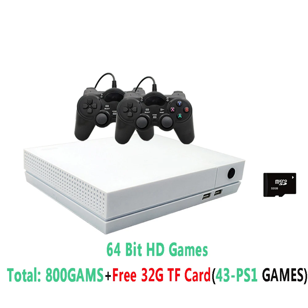 HD GAME Sega PS1 видеоигра консольный ящик 64Bit 4K HD HDMI выход Ретро 800 классический семейный Ретро видео игры телевидение с 32G XPRO джойстик IDK for xbox one s - Цвет: HD GAME