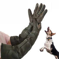 pair pet gloves handling gloves strengthened leather anti bite protective gloves for cat dog and gardening work gloves gently