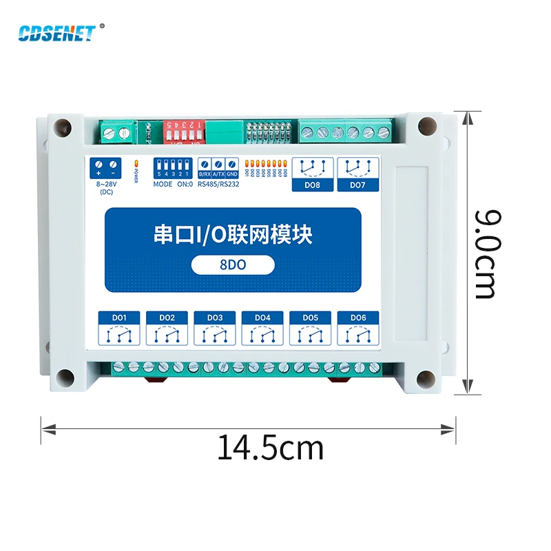 Модуль ввода вывода ModBus 8DO 8 цифровых выходов ~ 28 В постоянного тока|Фиксированные