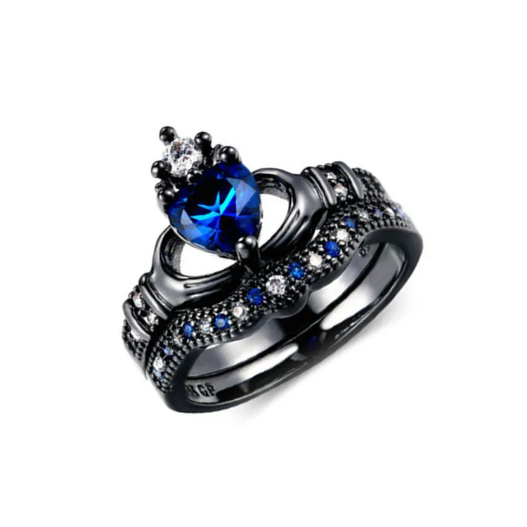 POFUNUO изысканные женские кольца 2 шт./компл. кольцо в форме сердца с натуральным