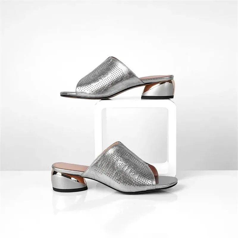 

Women Bright PU Leather Outdoor Slippers Plus Size 34-42 Summer Sexy Non-Slip Sandals Casual Flip Flops Shoes Designer Slides