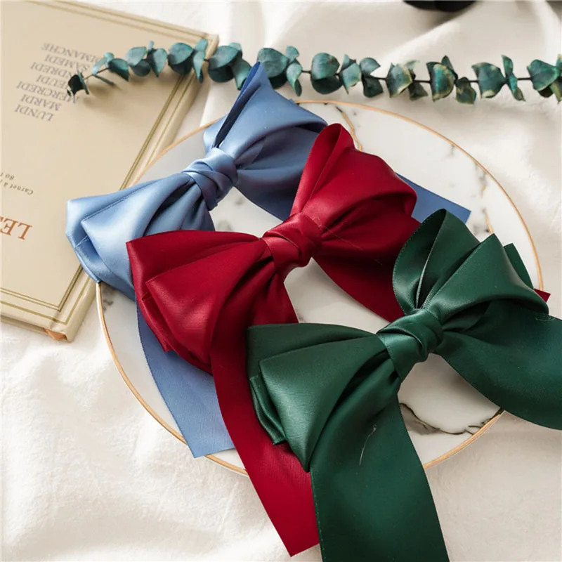 

1pc Wild Big Large Fashion Satin Women Girls Hair Band Trendy Hairpin Casual Hair Clip Cute Ribbon Bow Ladies