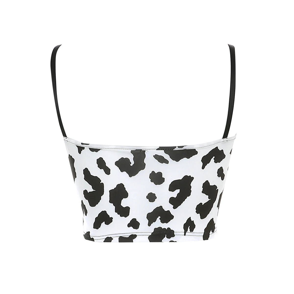 

Lace Animal Cow Print Sleeveless Cami Top 90s Summer Sexy Backless Spaghetti Strap Crop Tops Tees Women Casual 2021