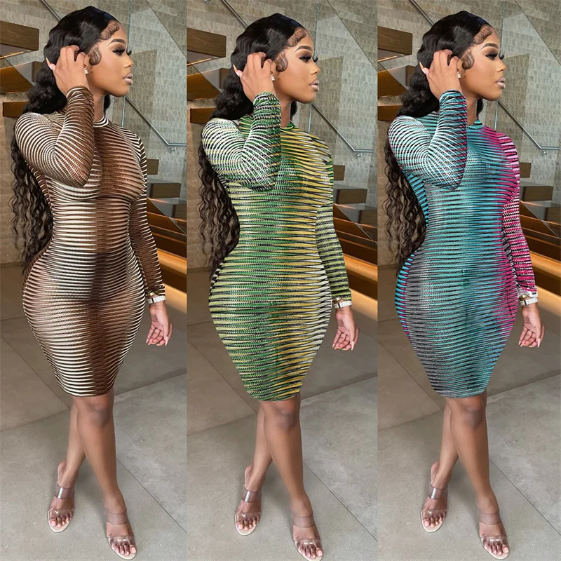 

2021 new style sexy European and American fashion printed night club clothes