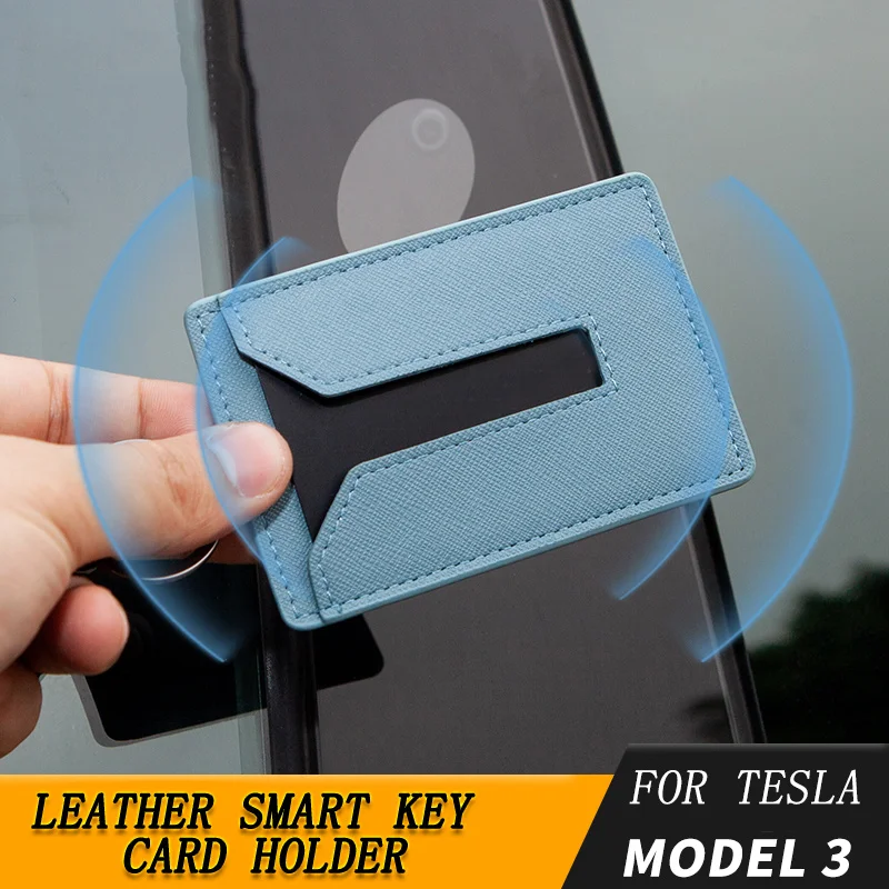 

Card For Key Model 3 Holder Cover Keychain Holder Keychain For Model 3 Car Accessories Imitation Alcantara Card Key Set Black