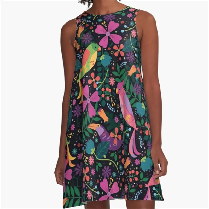 

Fashion Women summer dresses Teal watercolor Printed A-Line Boho Dress for women harajuku Sexy ladies mini short beach dress