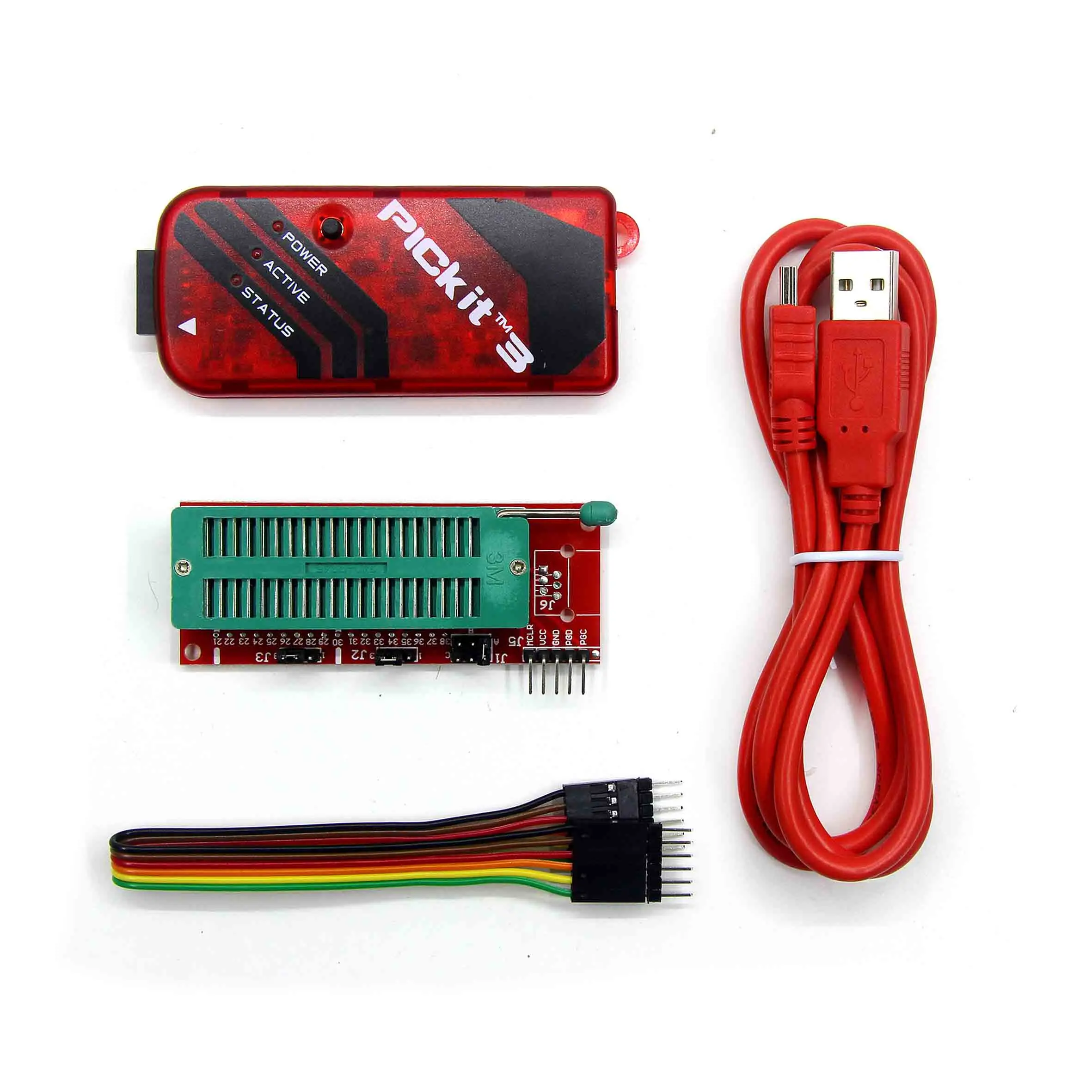 PICKIT3 Set 1 шт. PICKIT3 PIC KIT3 PICKIT 3 программист офлайн Программирование PIC чип микроконтроллера Монополия+ PIC программист гнездо адаптера - Цвет: PICKIT3 Set