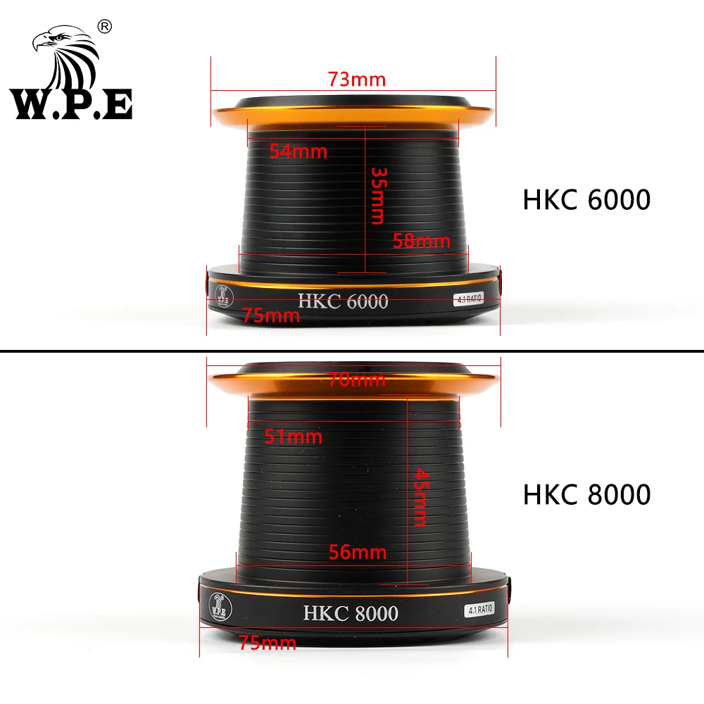 Новинка рыболовная катушка W.P.E HKC 6000 8000 с максимальным усилием тяги 14 5 кг 7 + 1 BB