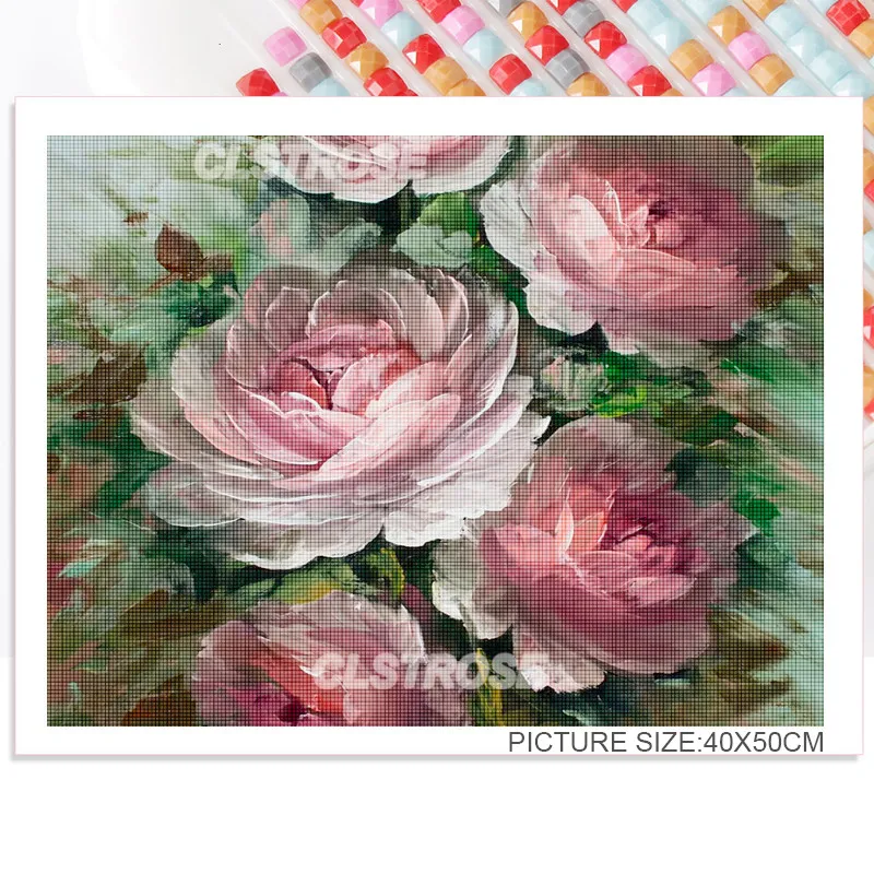 

Flower Diamond Painting 5D Diy Oil Painting Flower Yellow and White Rose Can Be Customized Home Wall Decoration for Bedroom