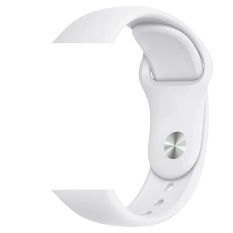White Ремешок для Apple Watch 5 4 3 2 1 силиконовый спортивный браслет для часов Apple Watch 44 мм 40 мм 42 мм 38 мм Ror IWatch band - Цвет ремешка: White