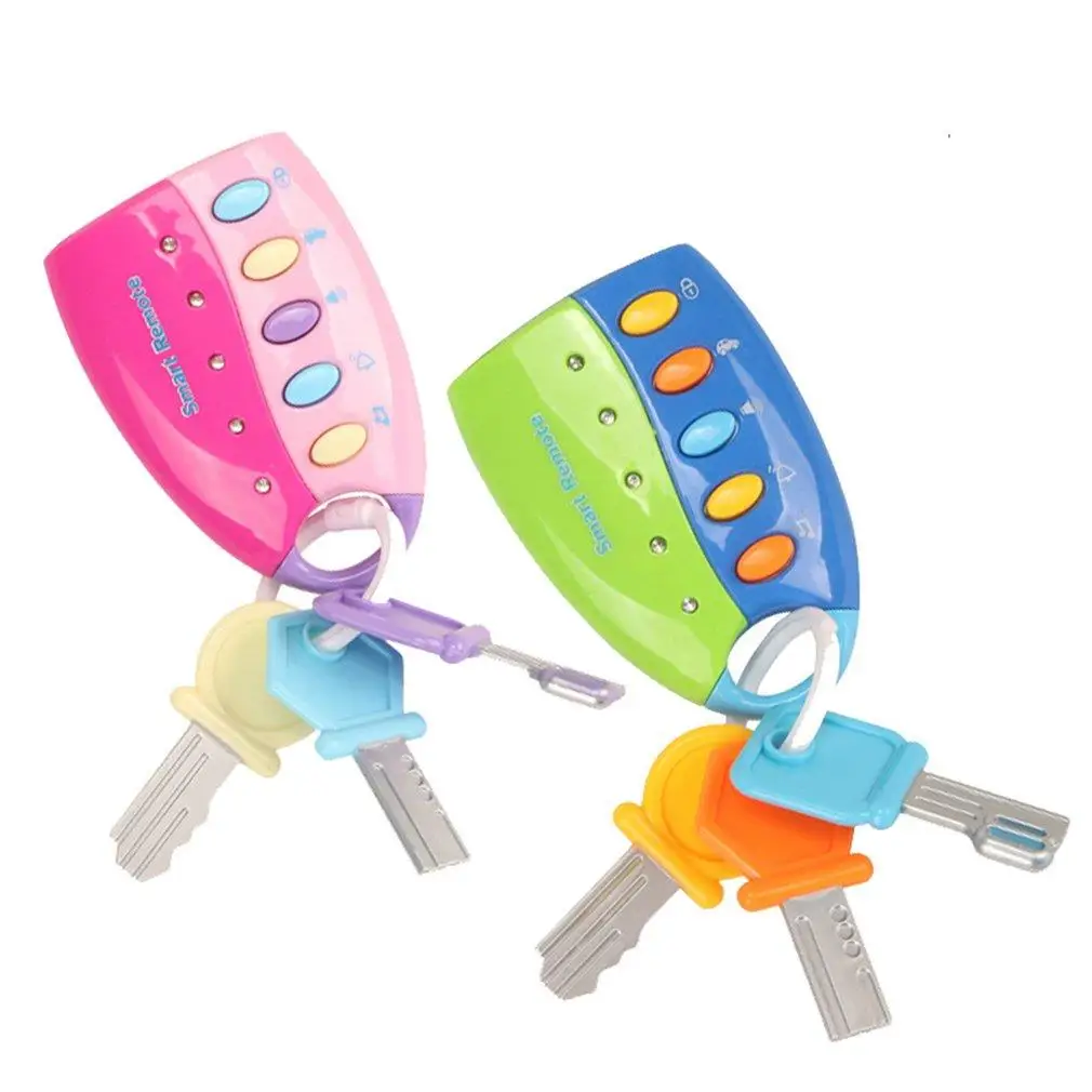 

Puzzle music car key toy colorful flash music smart remote control several car sounds pretend to play baby toys