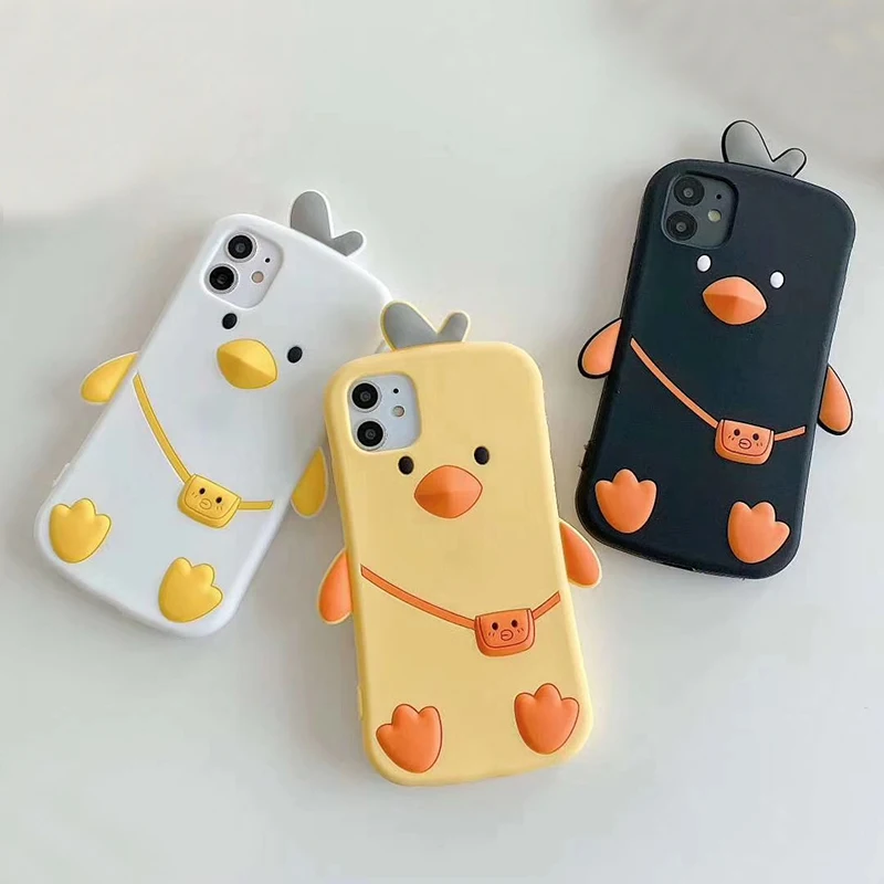 Милые Мультяшные силиконовые 3d-чехлы для телефонов iPhone 11 Pro X XR XS Max 8 7 7plus 6 6s Plus