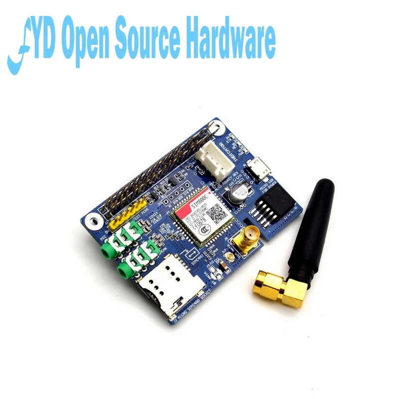 Макетная плата SIM800C Shield для модуля SIM900 GPRS GSM 4 частоты с антенной Raspberrp Pi RPI |