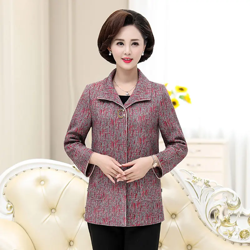 

Spring Autumn Plus Size Women Jacket Coat Printing Fashion Slim Long Sleeve Outwear Casual Elegant Lady Tops Overcoat 5XL f2816