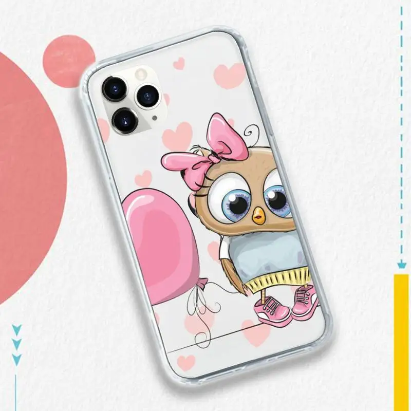 

Owl cute animal high quality Phone Case shell Transparent soft For iphone 5 5s 5c se 6 6s 7 8 11 12 plus mini x xs xr pro max