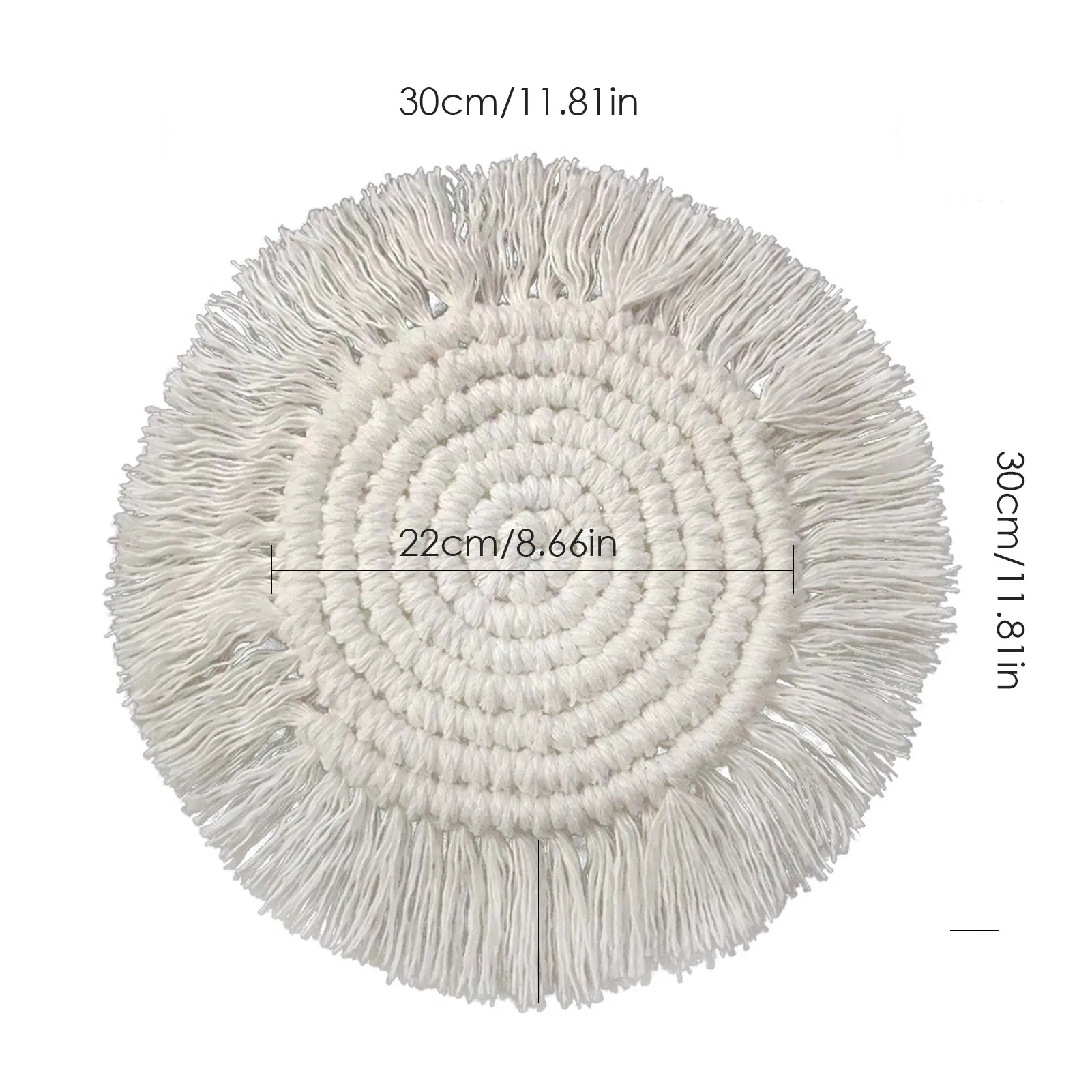 

Woven Coaster with Tassels Handmade Boho Heat Protection Mats