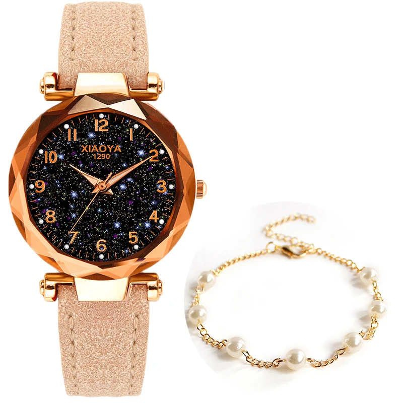 Часы женские кварцевые с кожаным ремешком изысканные роскошные модные