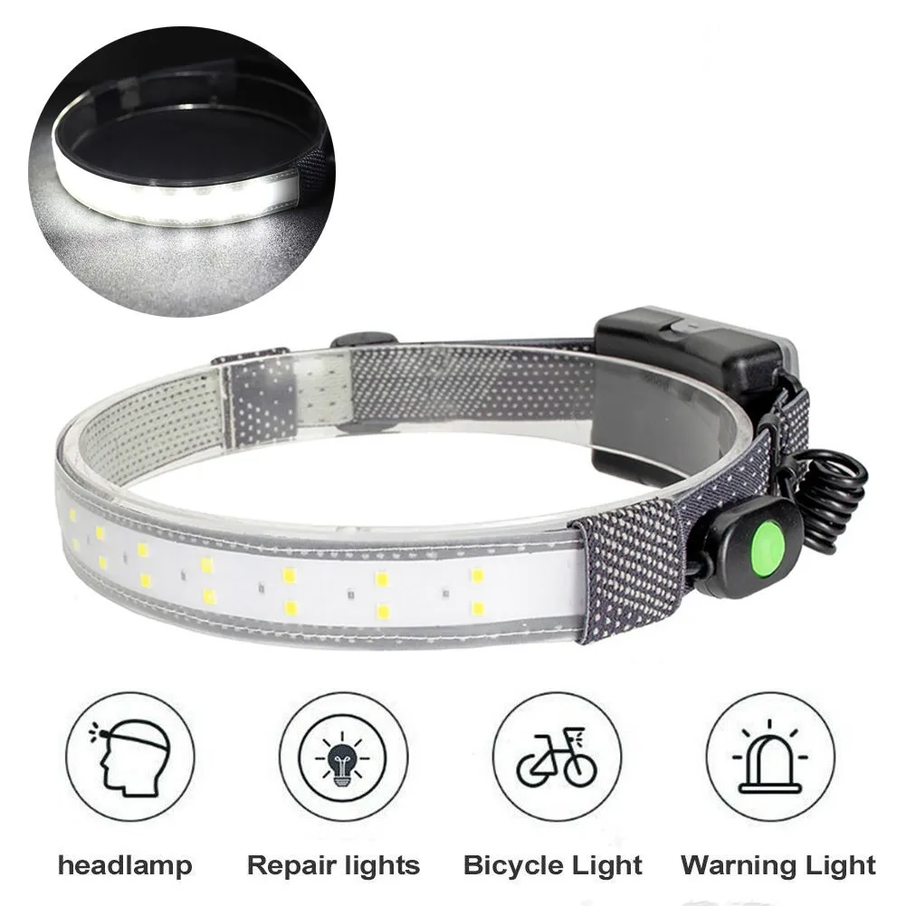 

COB 26 LED Headlamp Headlight Torch USB Rechargeable Work Light Bar Head Band Lamp For Camping Night Riding Fishing Outdoor