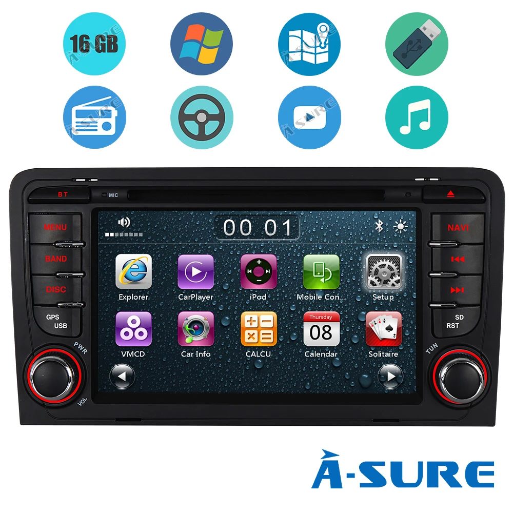 A Sure Автомобильный мультимедийный плеер 7 дюймов 2 Din Cortex A9 Авто Радио Стерео DVD GPS